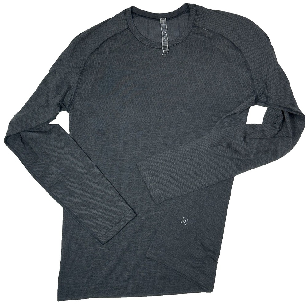 LULULEMON Tech Swiftly Long Sleeve Men's Shirt Gray Athletic Size M